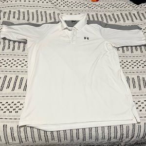 Under Armour white and grey polo